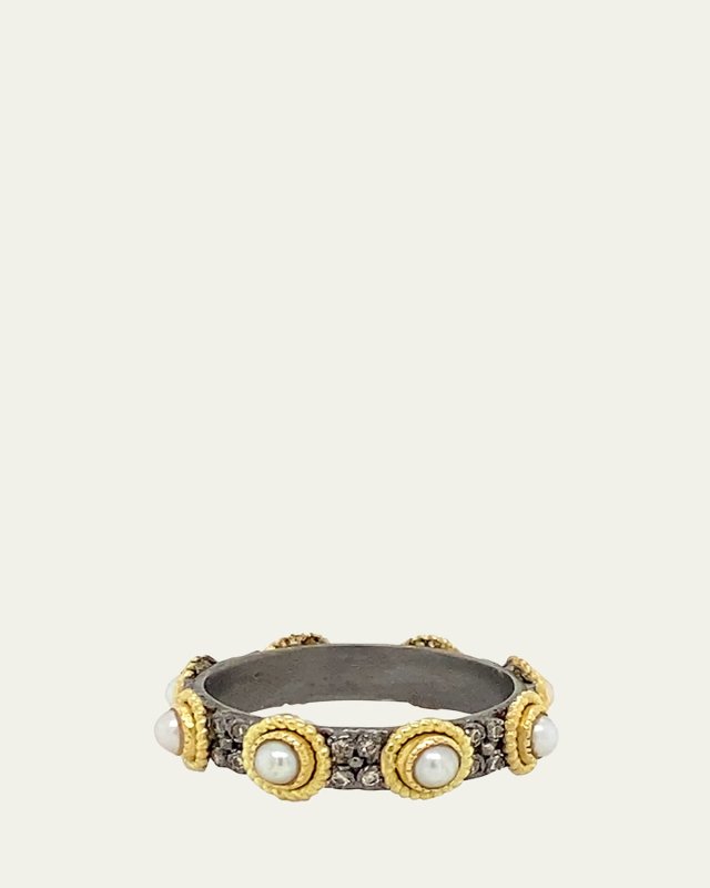 Old World Pearl and Diamond Stack Band